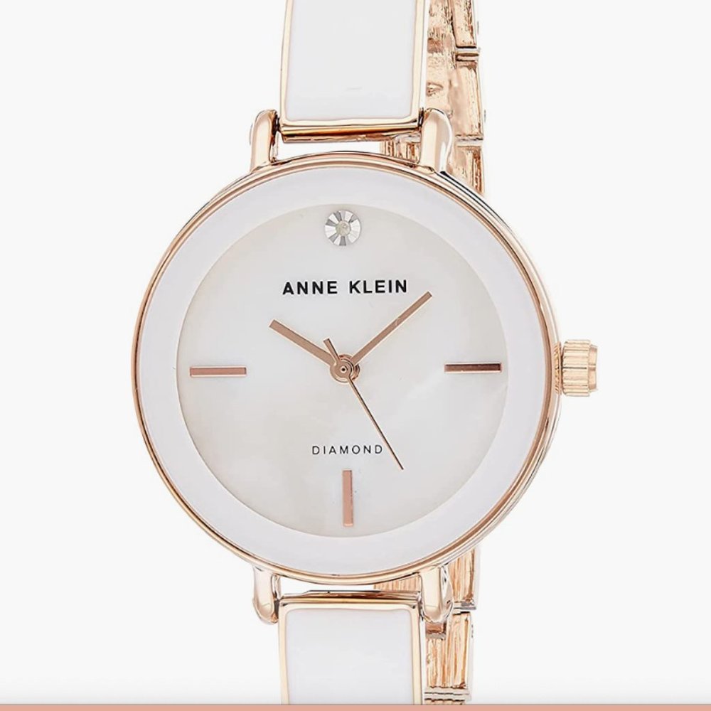 Anne Klein Women's Genuine Diamond Dial Bangle Watch